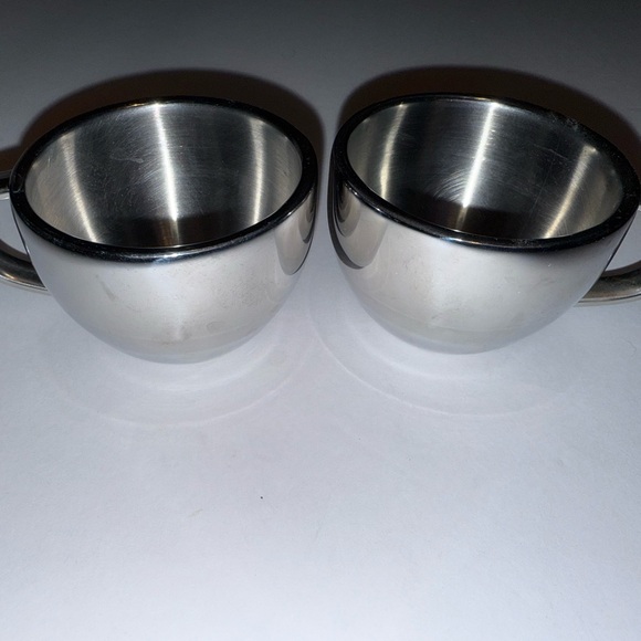 Crate and Barrel Stainless Steel Espresso Mug Set - Picture 3 of 4